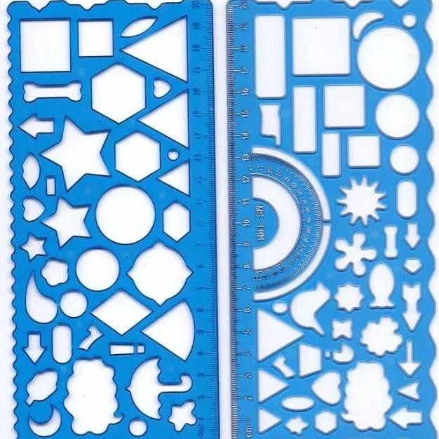 

Penggaris Mistar Garisan Bentuk Pola Bangun Datar Shiru New Stok