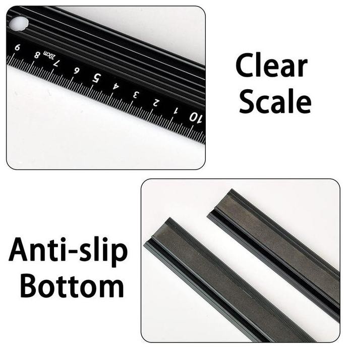 

Penggaris Lurus Aluminum Alloy Anti Slip Safety Cutting Ruler Untuk Pengerjaan Kayu Marking New Stok