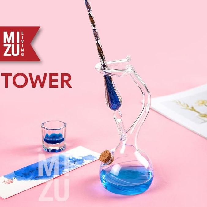 

Mizu Torre Vetro Glass Pen Inkwell Decorative Bottles Botol Kaca Tinta Cantik New Stok
