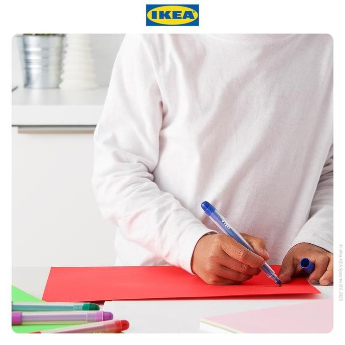 

Ikea Mla Pena Tinta Berwarna Aneka Warna Set Isi 12Pcs Plastik New Stok