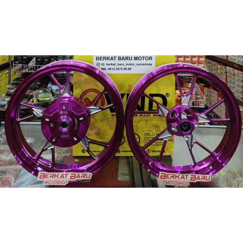 Velg VND AK47 – Mio M3, Gear 125, Fino 125, Soul GT, Xeon – Warna Gold & Ungu