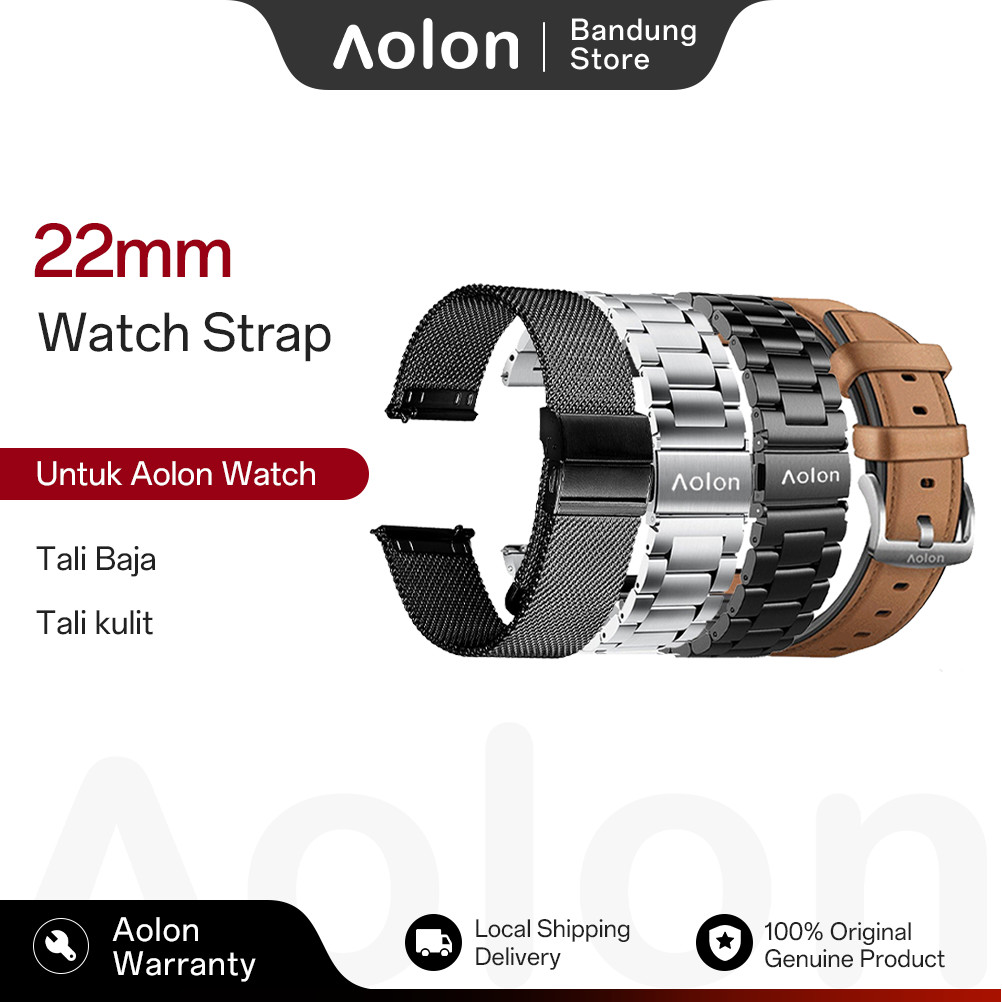 Aolon 22mm Original Smart Watch Stainless Steel Strap for GT5 Pro Tetra S3 Tetra R4 Curve GTS Mars R