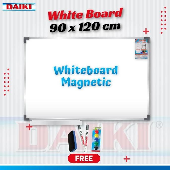 

BEBAS ONGKIR - Whiteboard / Papan tulis magnetic uk 90x120 Cm