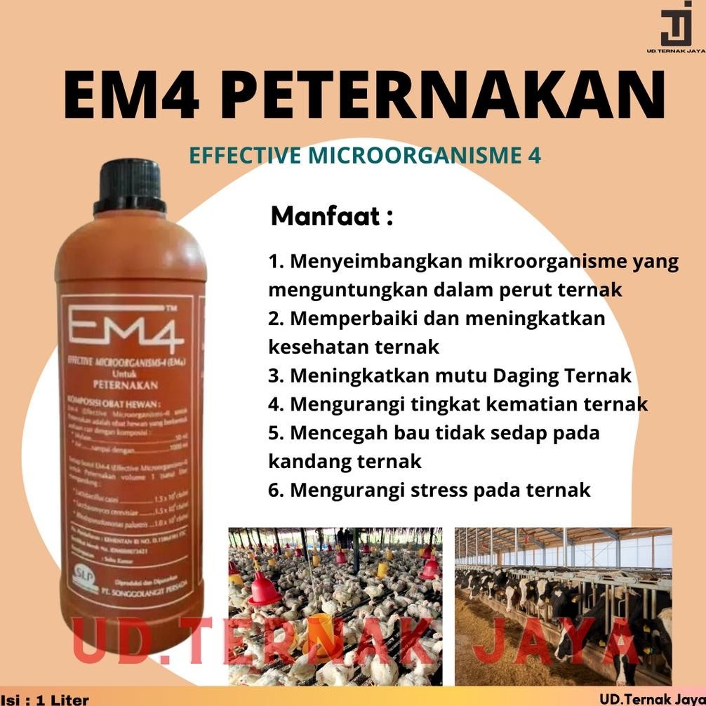 Em4 Mikro Organisme Probiotik Peternakan Pupuk Organik Cair Kemasan 1 Liter DiM