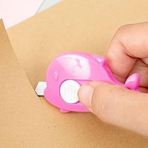 

EMS Hand Cutter Mini Karakter Ikan Paus Dolphin Whale Pisau Pemotong Kertas Travel Size Portable Kartun Untuk Alat Tulis ATK dokumen Paket Online