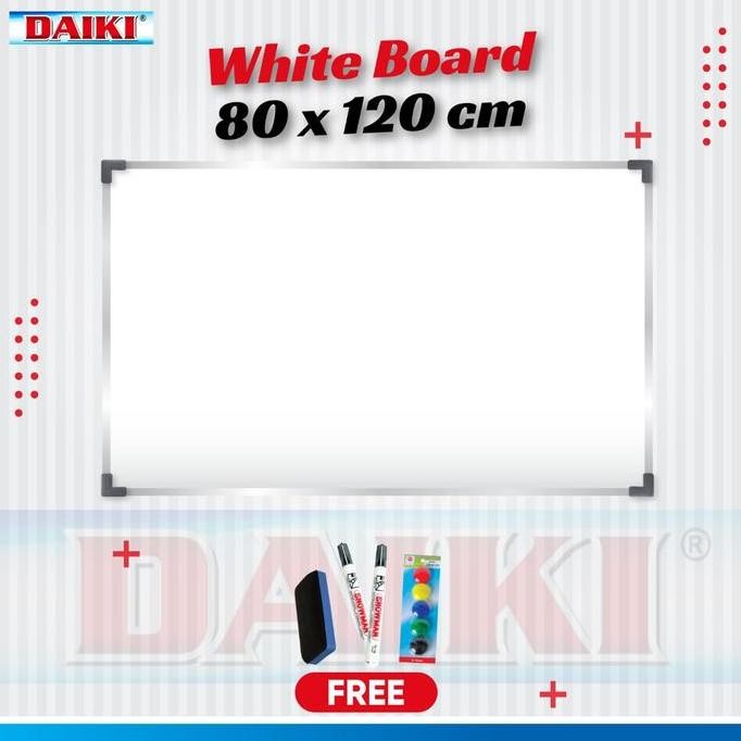 

Papan Tulis / Whiteboard Vertikal Daiki Magnetic Uk 80X120 Cm New Stok