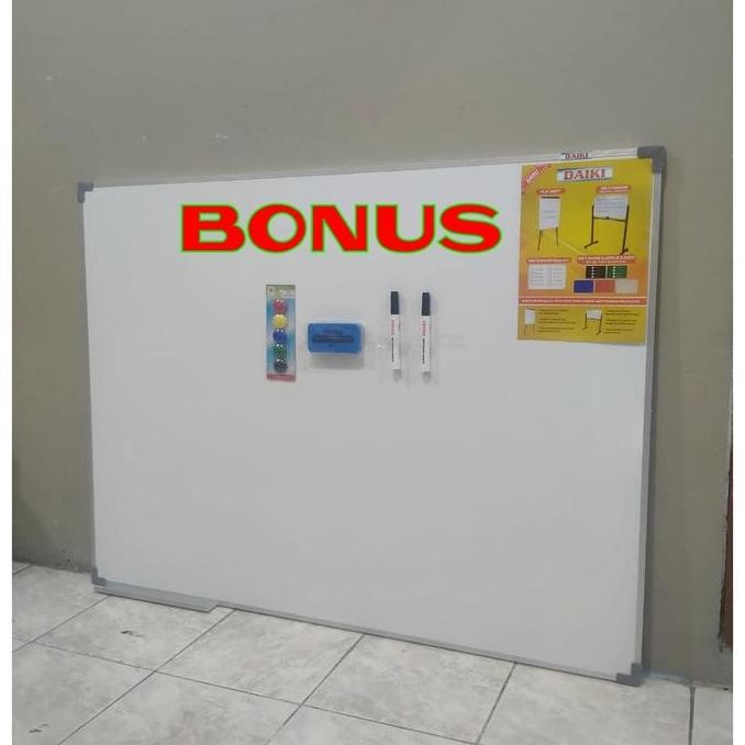

Whiteboard / Papan Tulis Magnetic Vertikal Uk 90X120 Cm New Stok