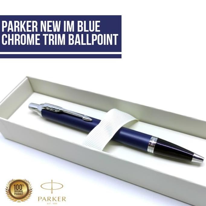 

Parker Im New Blue Chrome Trim Ballpoint Original New Stok