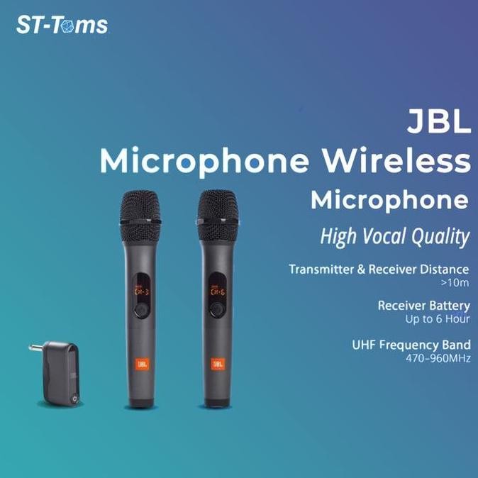 JBL Wireless Mic Karaoke 2 Mic + Receiver - Mikrofon Wireless Original