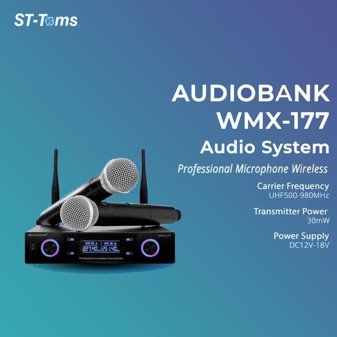 Audiobank WMX-177 Mic Karaoke Wireless Dual Channel - Original