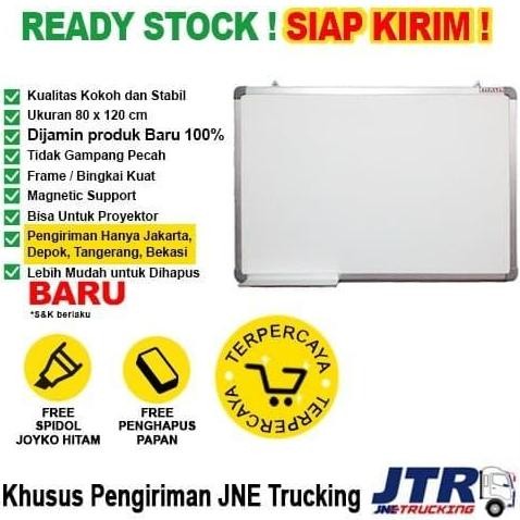 

Whiteboard / Papan Tulis Magnetic Sakana 80X120 Cm ( Single Face ) New Stok