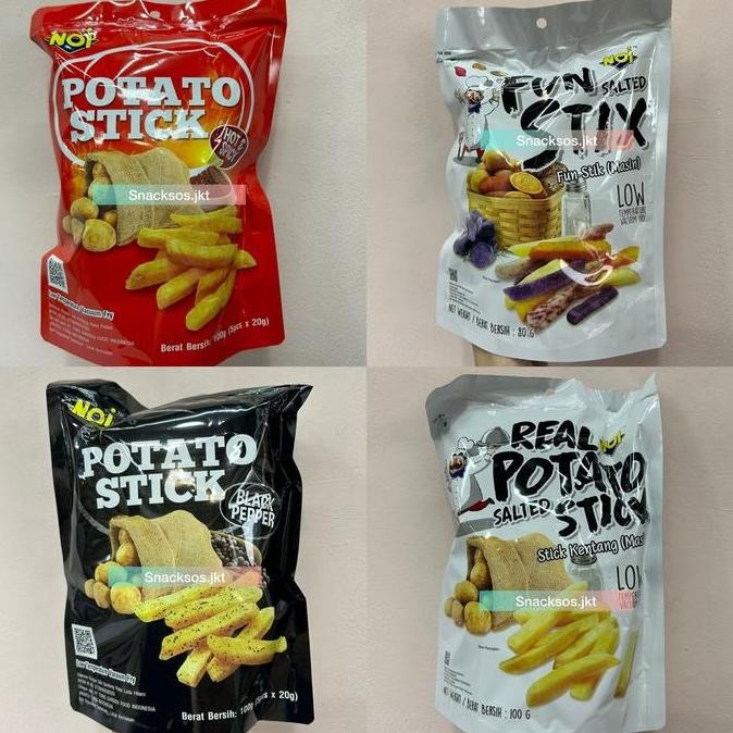 

NOI REAL POTATO STICK SALTED / FUN STIX HOT & SPICY / BLACKPEPPER