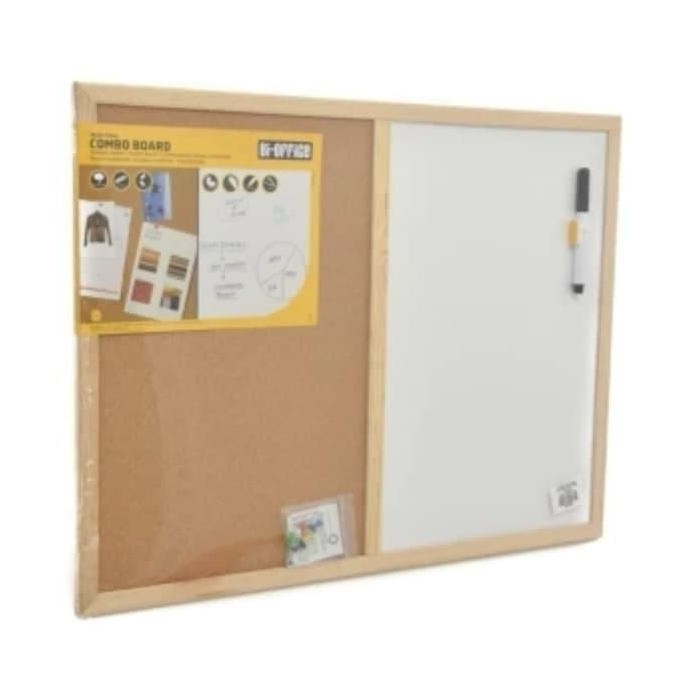 

Pin Board Papan Tulis Kayu Kombinasi White 60X45 Cm New Stok