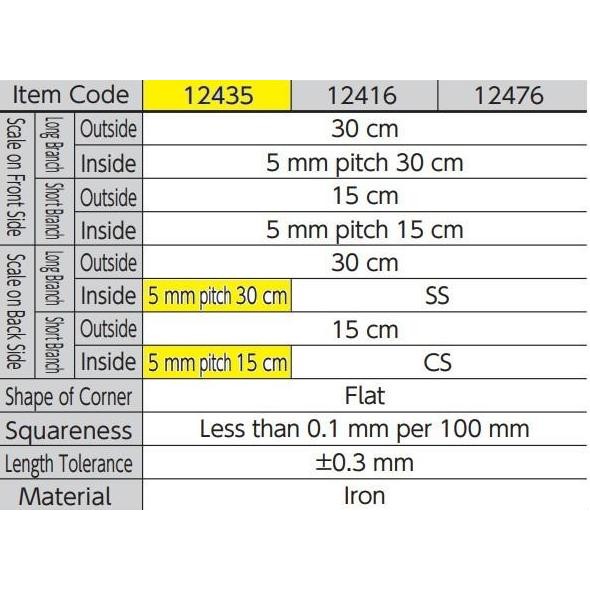 

Shinwa Penggaris Siku Besi Hitam 30 X 15 Cm Black Small Square 12435 New Stok