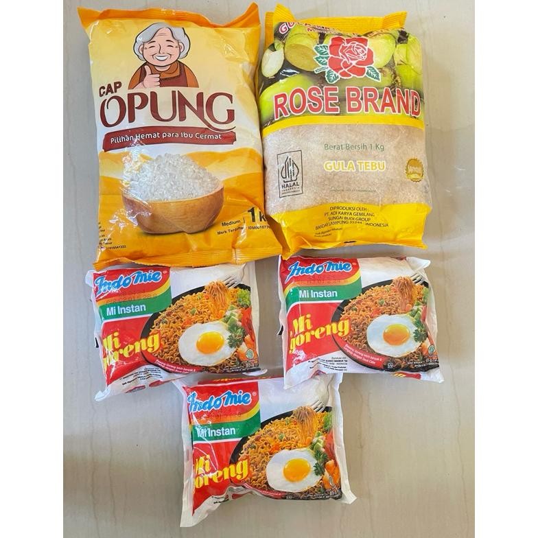 

Sale Jatim-Paket Sembako Beras Opung1 Kg+Gula 1Kg+Indomie 3Pcs H-4