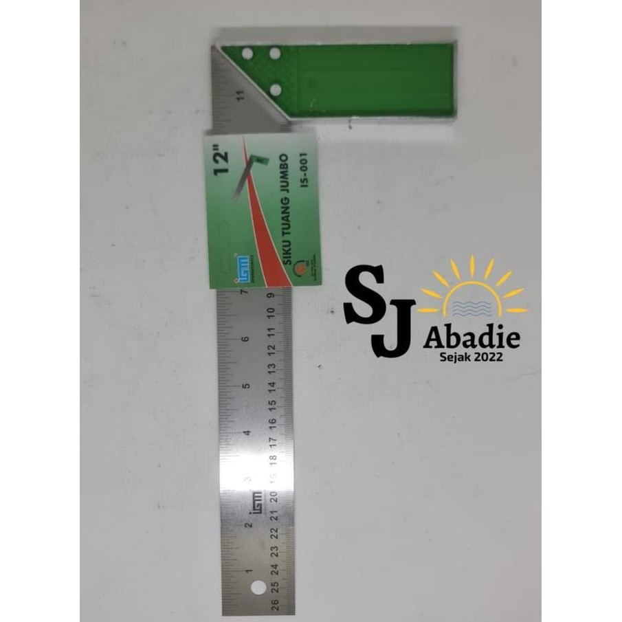 

(6 Pcs) Penggaris L Siku Tukang Meter Tebal Jumbo Igm 12 Inch New Stok