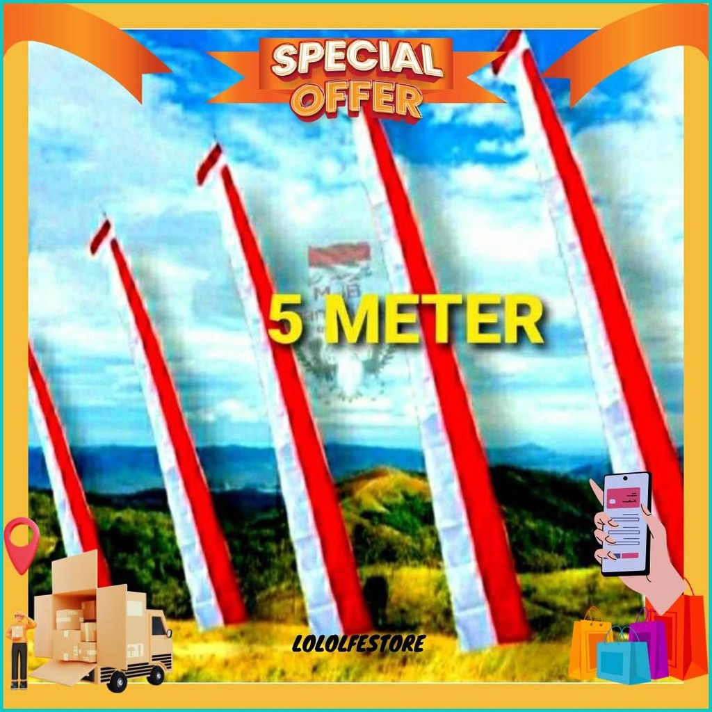 Umbul Umbul 5 Meter Merah Putih Polos Termurah Banget