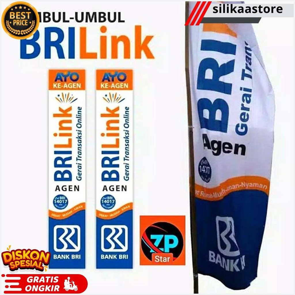 Brilink Umbul Umbul Agen Brilink 50 X 300Cm Bahan Tc Gratis Ongkir