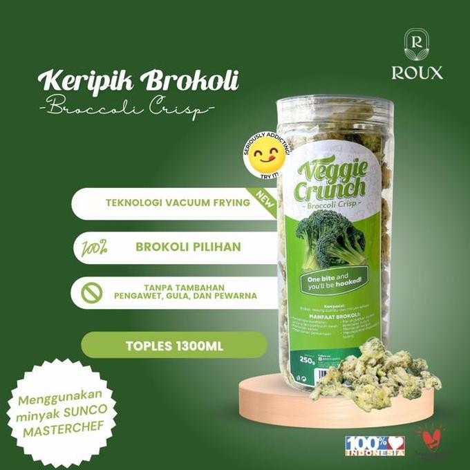 

Veggie Crunch Keripik Sayur Brokoli Premium Toples 1300Ml Enak Gurih Sehat Healthy Snack Sayur Food Cemilan Makanan