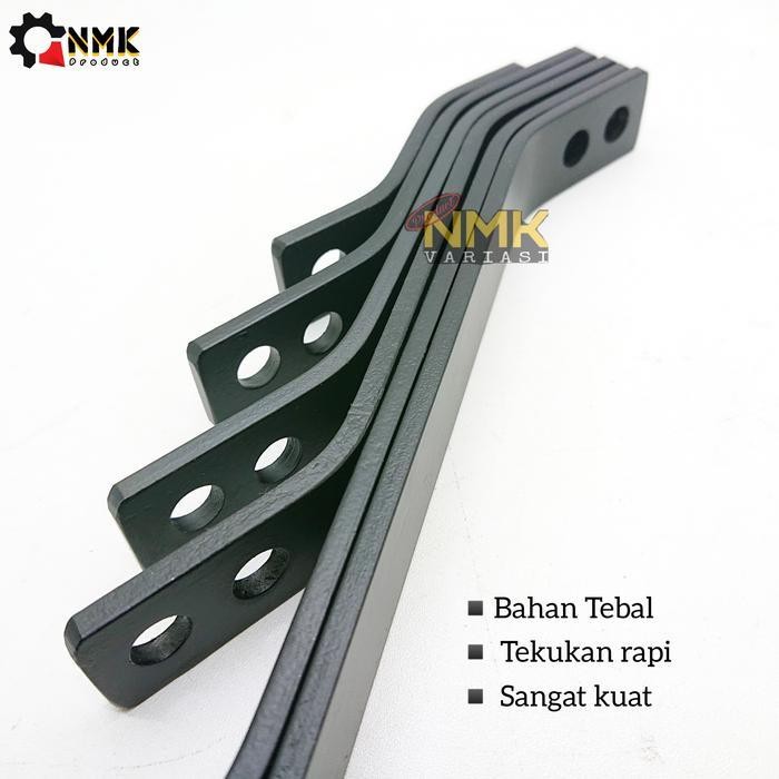 Ttp Breket Knalpot Plat Besi Tebal Lubang 10Mm Tekuk Universal Motor