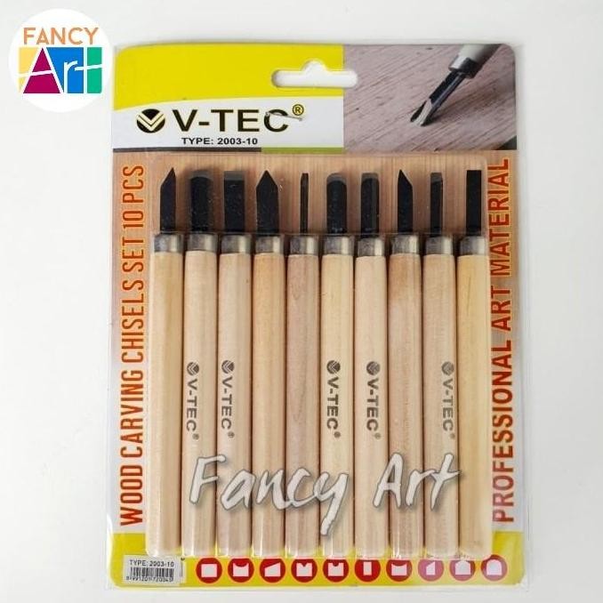 

V-Tec Wood Carving Tools Set 10 / Alat Pahat Ukir Cukil Kayu