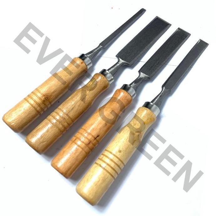 

Pahat Kayu Murah Set 4 Pcs 1/2" 1/4" 3/4" 1 Inch Bkn Tekiro