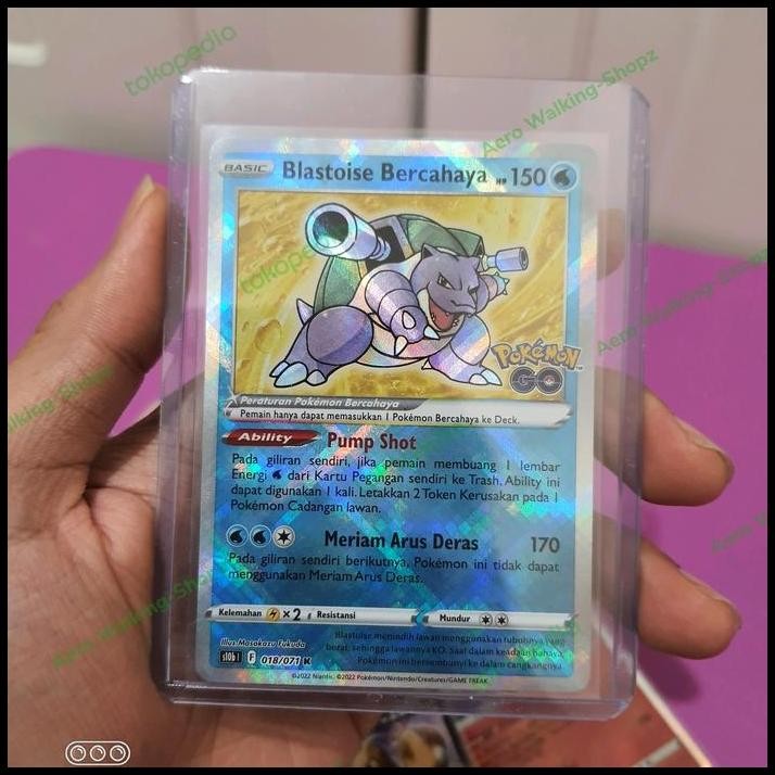 BLASTOISE BERCAHAYA s10b 018/071 K | Kartu Pokemon Go TCG Indonesia