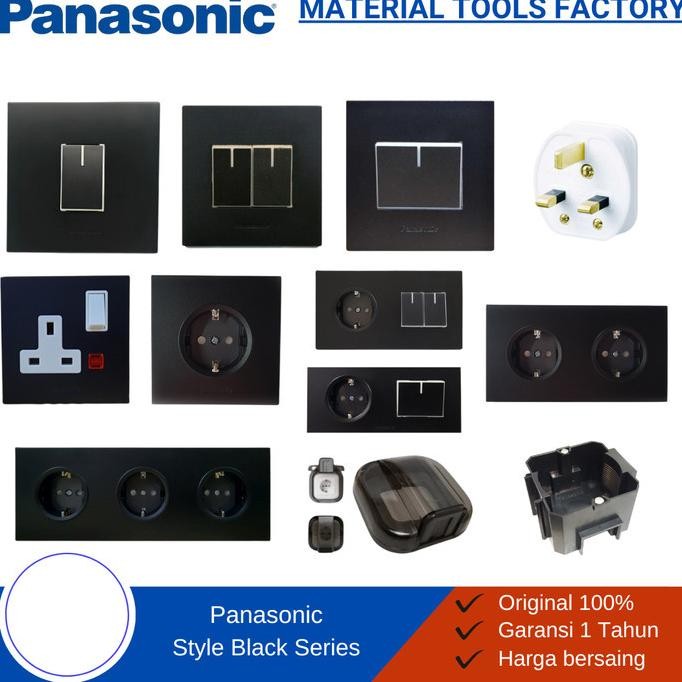 Saklar Panasonic - Stop Kontak - Saklar Lampu Rumah Modern Panasonic Black Style E DiM