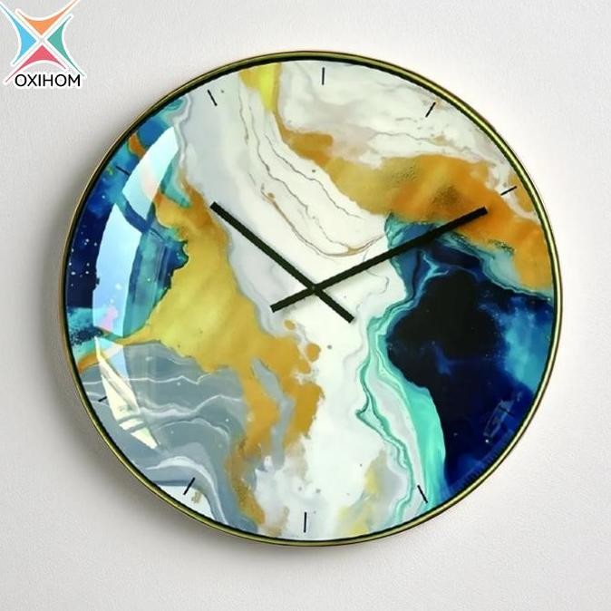Oxihom Jam Dinding Bulat 60cm Jam Dinding Silent Aesthetic Mewah Modern Estetik Jam Dinding Besar Ju