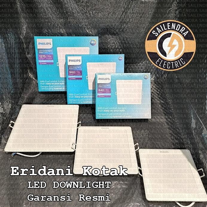 Lampu Plafon PHILIPS Downlight LED Eridani DL190B KOTAK SQUARE 220V - 9W 4" / 13W 5" / 16W 6" DiM