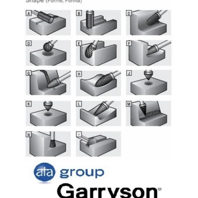 Garryson Gt3600D Mata Rotary/Tuner Tungsten Burr 6Mm X 10Mm Original