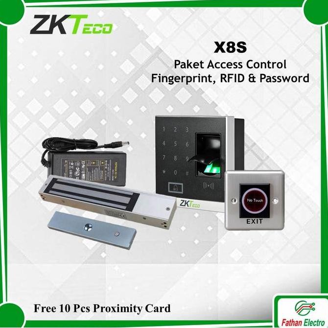 Paket Access Control Fingerprint RFID 125KHz ZKTeco X8S Access Door