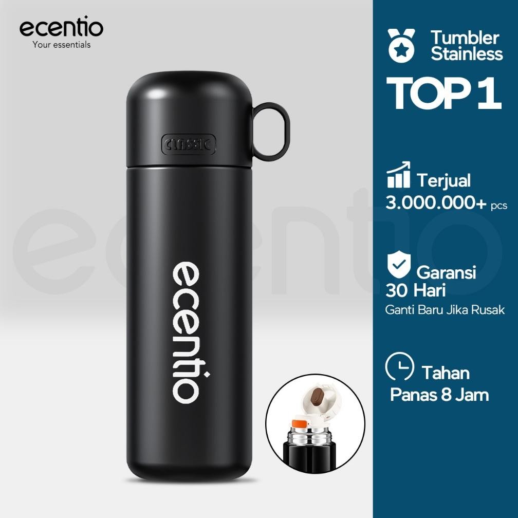 Berkualitas ecentio termos air panas 500ml stainless steel 304+316 tahan 8 jam botol air dengan tutu