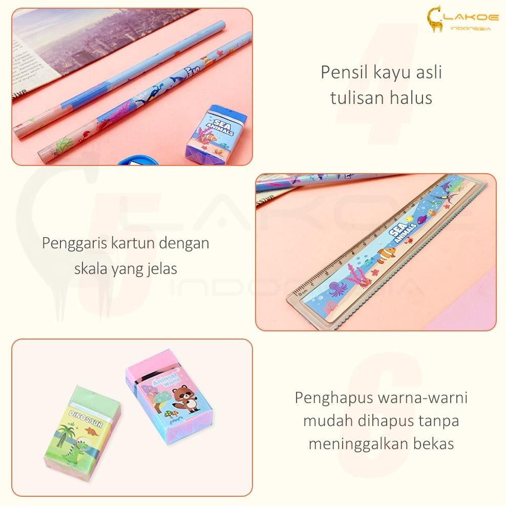 

Fj-44 Lakoe Kotak Pensil Anak Set Stationery/Alat Tulis Kotak Pensil Karakter/Alat Tulis Set Lengkap Fj-44