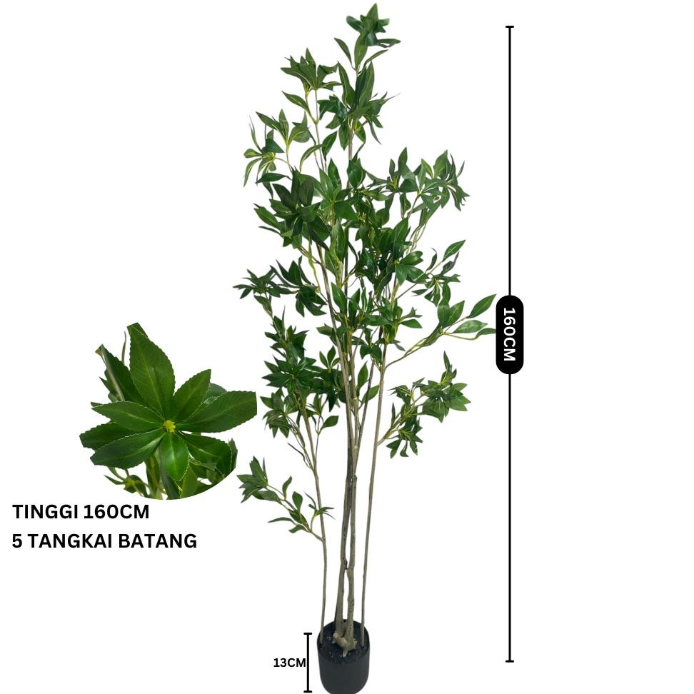 Pohon Ficus/ Karet Kebo / Ficus Elastica artificial Tinggi 160CM dekorasi rumah / CZ-32