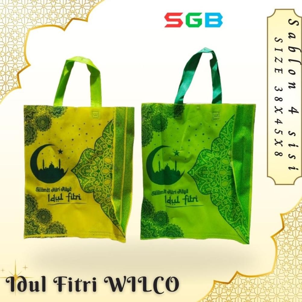 

ad-77 PK32 1 LUSIN ( 12 pc ) Tas Spunbond Lebaran ver 2025 ECOZEE/WILCO 38x45x8 4 SISI idul fitri - Spunbond Idul fitri Sale Viral