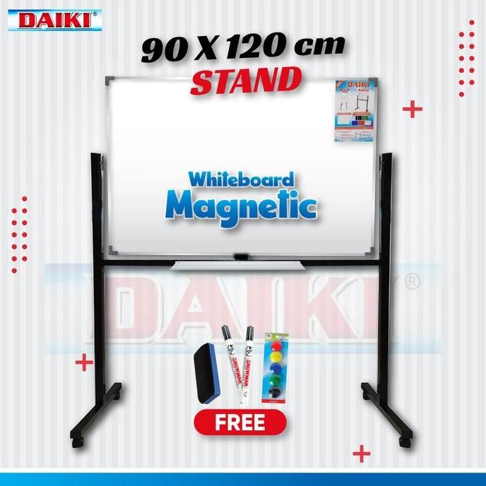 

Papan Tulis / Whiteboard Daiki Double Face Stand Magnetic Uk 90X120Cm New Stok