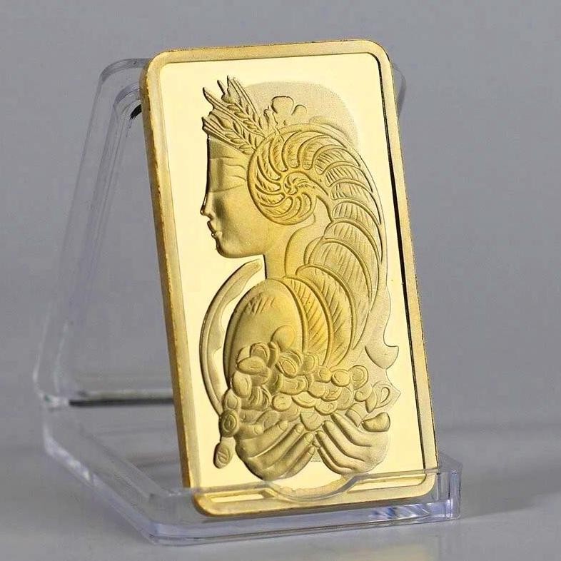 ogam Mulia Replika Logam Mulia Retro Logam Mulia Mahar 999.9% Replika Persegi Design Motif Suisse du