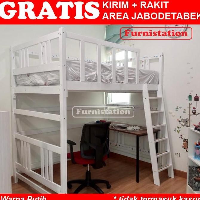Murah Loft Bed Ranjang Tingkat Tinggi Loftbed 1 Orang Tanpa Meja