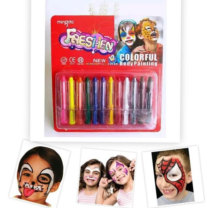 

MINGDA FACE PAINTING / CRAYON WAJAH - AMAN UNTUK ANAK-ANAK isi 12 pcs