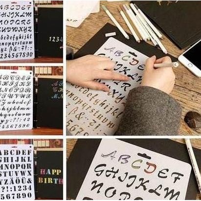 

Plastic Stencil - 8 Font Letter Pattern (26x17cm)