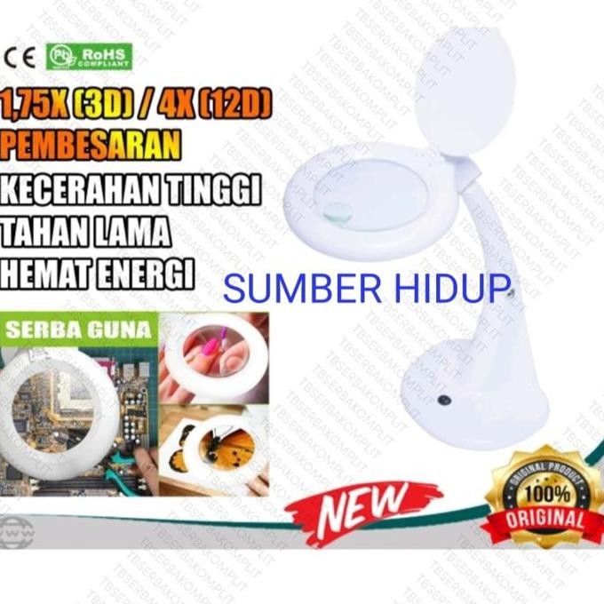 

Led Desk Type Magnifier Lamp 3 Diopter Lampu Kaca Pembesar 3D Magnify New Stok