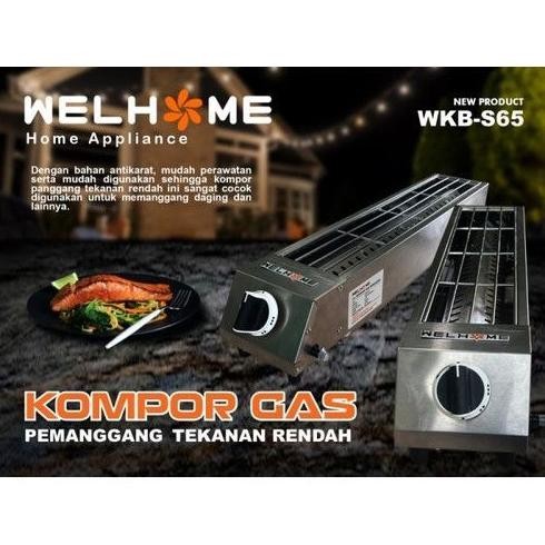 Terlaris Kompor Gas Panggangan Sate, Sosis 1 Tungku 60Cm Welhome Wkb-S65 - Termurah