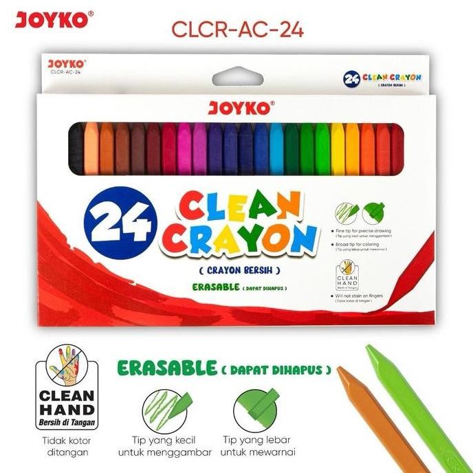 

Clean Crayon Joyko CLCR-AC-24 / Krayon Bersih Joyko 12warna / 24warna