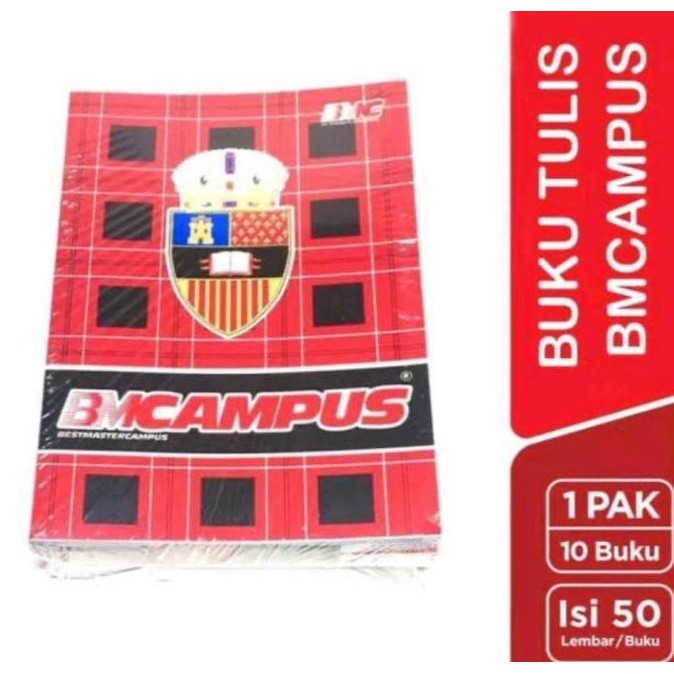 

Buku Tulis BMCampus Murah - 1 Pack Isi 10 Buku, 50 Lembar per Buku - Kertas Berkualitas Paper, Stationery