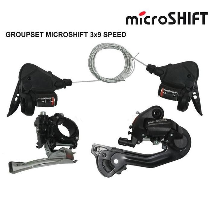 MICROSHIFT Groupset 3 X 9 SPEED shifter RD FD Sepeda Lipat Seli, MTB murah