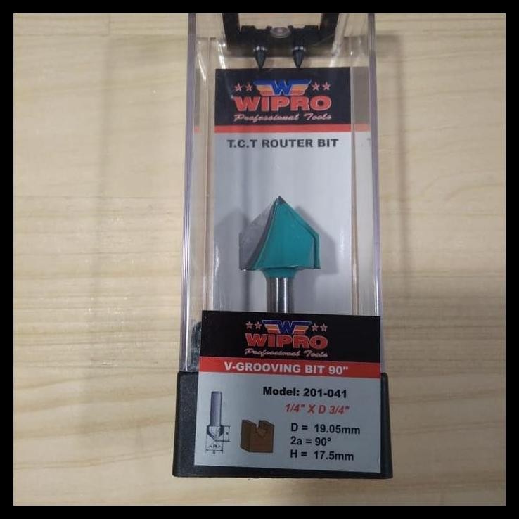 BEST DEAL V GROOVING BIT 90 DERAJAT 201 041 ROUTER BIT TCT 1.4 X 3.4 WIPRO
