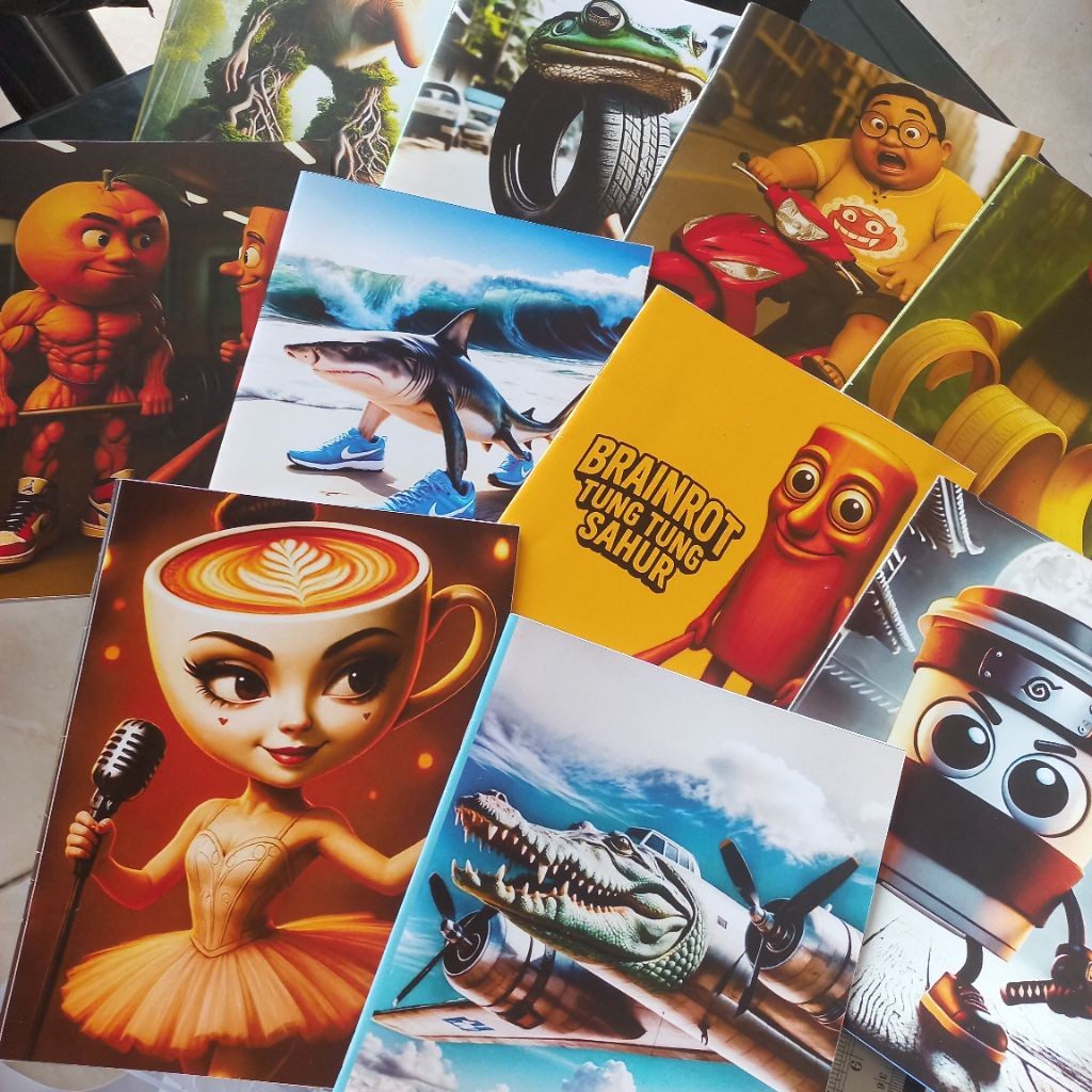 

BUKU TULIS ANOMALI TUNG TUNG SAHUR BALLERINA ASSASINO TRALALERO DONTOL CUSTOM A5 BUKU SEKOLAH SD SMP SMA