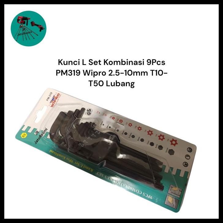 TERMURAH KUNCI L SET KOMBINASI 9PCS PM319 WIPRO 2.5-10MM T10-T50 LUBANG KUNCI L HEXAGON KUNCI L BINT