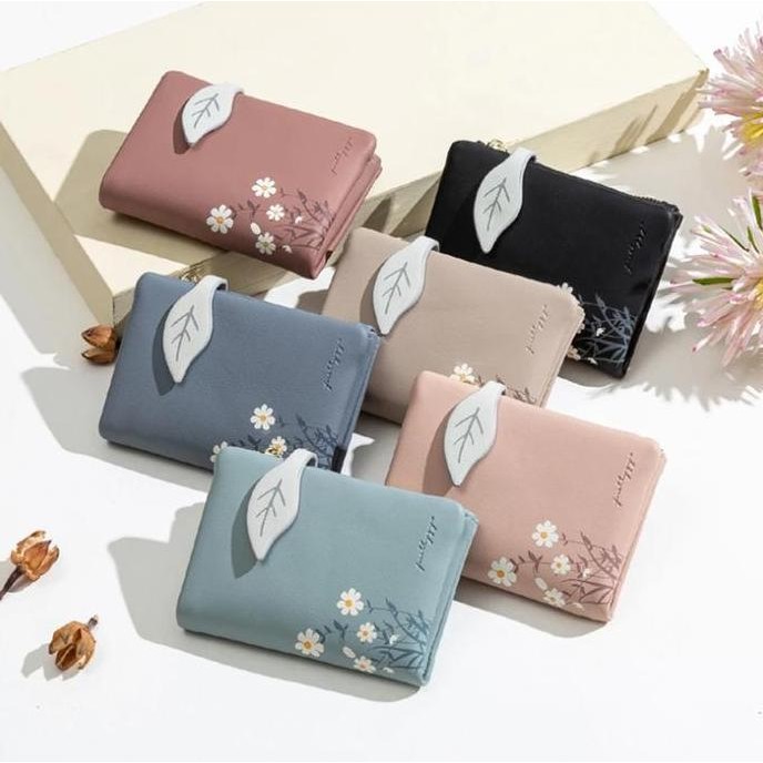 Dompet Wanita Prettyzys Dompet Kulit Pendek Wanita Cewek Kartu Wallet Ori Motif J184